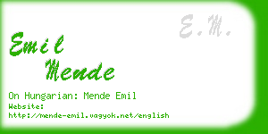 emil mende business card